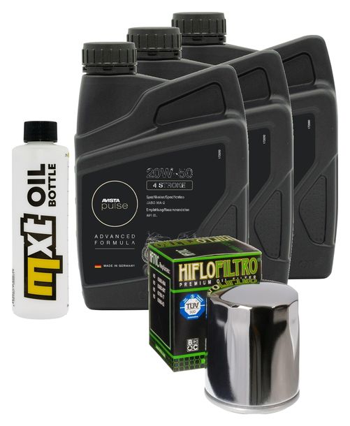Inspektionspaket 3L 20W-50 + Ölfilter + 2x Zündkerze für Harley Davidson XL NS IRON 1200 ccm Bj. 2018