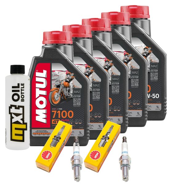Inspektionspaket 5L 20W-50 + Ölfilter + 2x Zündkerze für Harley Davidson FXFBS 1868 Softail Fat Bob 1900 ccm Bj. 2022