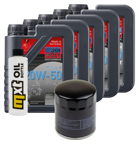 Inspektionspaket 5L 20W-50 + Ölfilter + 2x Zündkerze für Harley Davidson FXFBS 1868 Softail Fat Bob 1900 ccm Bj. 2022