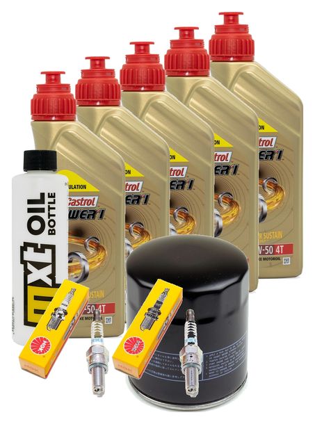 Inspektionspaket 5L 20W-50 + Ölfilter + 2x Zündkerze für Harley Davidson FXFBS 1868 Softail Fat Bob 1900 ccm Bj. 2022