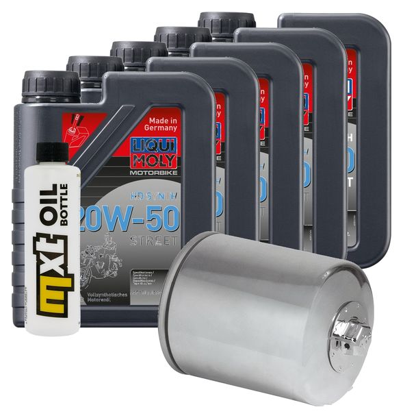 Inspektionspaket 5L 20W-50 + Ölfilter + 2x Zündkerze für Harley Davidson FLFBS 1868 Softail Fat Boy 1900 ccm Bj. 2021