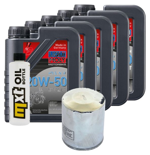 Inspektionspaket 5L 20W-50 + Ölfilter + 2x Zündkerze für Harley Davidson FLFBS 1868 Softail Fat Boy 1900 ccm Bj. 2021
