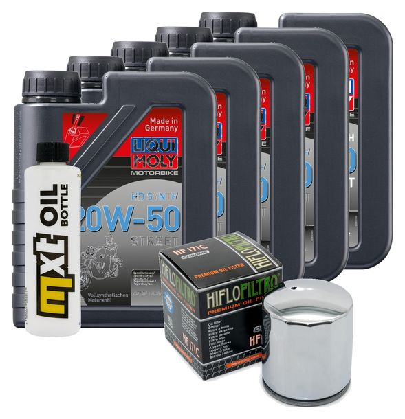 Inspektionspaket 5L 20W-50 + Ölfilter + 2x Zündkerze für Harley Davidson FLFBS 1868 Softail Fat Boy 1900 ccm Bj. 2022