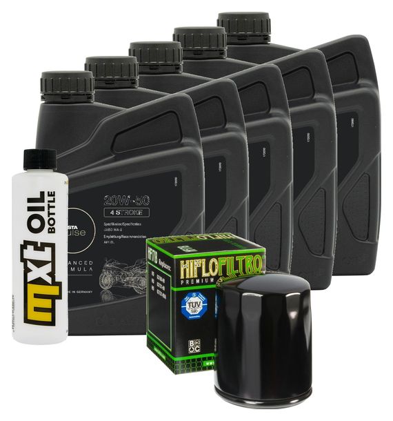 Inspektionspaket 5L 20W-50 + Ölfilter + 2x Zündkerze für Harley Davidson FLFBS 1868 Softail Fat Boy 1900 ccm Bj. 2022