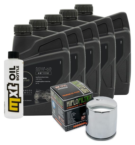 Inspektionspaket 5L 20W-50 + Ölfilter + 2x Zündkerze für Harley Davidson FLFBS 1868 Softail Fat Boy 1900 ccm Bj. 2022