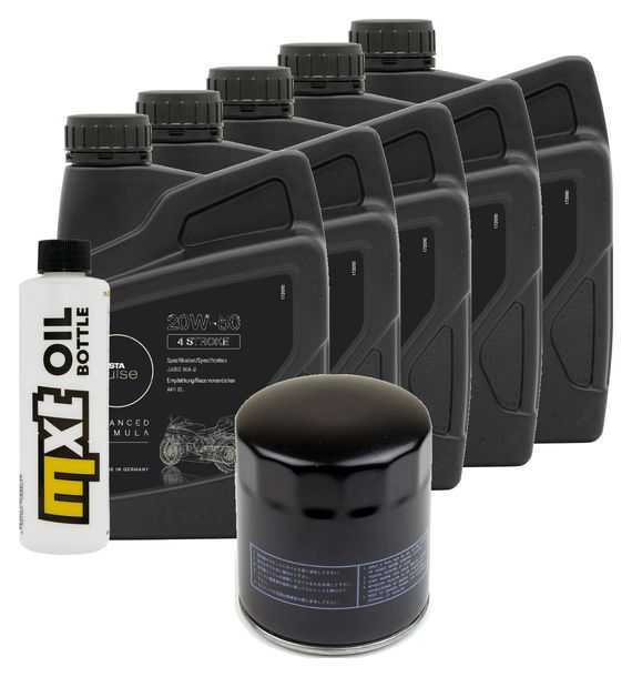 Inspektionspaket 5L 20W-50 + Ölfilter + 2x Zündkerze für Harley Davidson FLFBS 1868 Softail Fat Boy 1900 ccm Bj. 2022