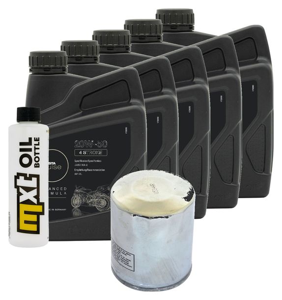 Inspektionspaket 5L 20W-50 + Ölfilter + 2x Zündkerze für Harley Davidson FLFBS 1868 Softail Fat Boy 1900 ccm Bj. 2022
