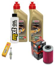 Inspektionspaket 2L 10W-50 + Ölfilter + 1x Zündkerze für KTM Duke 125 / 390 ccm Bj. 2022