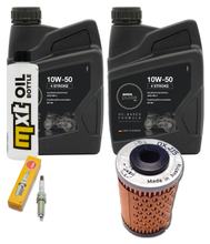Inspektionspaket 2L 10W-50 + Ölfilter + 1x Zündkerze für KTM Duke 125 / 390 ccm Bj. 2022