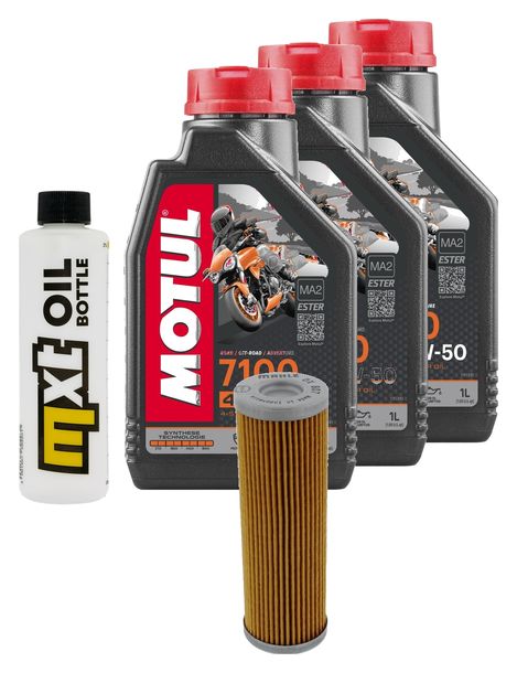 Inspektionspaket 3L 10W-50 + Ölfilter + 2x Zündkerze für KTM Duke R 890 ccm Bj. 2022 - 2023