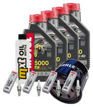 Inspektionspaket 4L 10W-40 + Ölfilter + 4x Zündkerze für Suzuki GSX-R 1000 ccm Bj. 2022