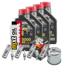 Inspektionspaket 4L 10W-40 + Ölfilter + 4x Zündkerze für Suzuki GSX-R 1000 ccm Bj. 2022