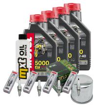Kit d'inspection 4L 10W-40 + filtre à huile + 4x bougie pour Suzuki GSX-R 1000 ccm Année 2022