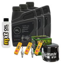 Inspektionspaket 3L 10W-40 + Ölfilter + 3x Zündkerze für Triumph Trident ABS 660 ccm Bj. 2022