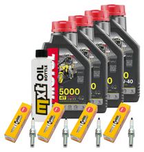 Pacchetto di ispezione 4L 10W-40 + filtro olio + 4x candela per Yamaha YZF-R1 1000 ccm Anno 2022
