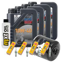 Paquete de inspección 4L 10W-40 + filtro de aceite + 4 bujías para Yamaha YZF-R1 1000 ccm Año 2022