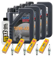 Kit d'inspection 4L 10W-40 + filtre à huile + 4x bougie pour Yamaha YZF-R1 1000 ccm Année 2022