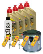 Kit d'inspection 4L 10W-40 + filtre à huile + 4x bougie pour Yamaha YZF-R1 1000 ccm Année 2022