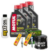 Inspektionspaket 3L 10W-40 + Ölfilter + 2x Zündkerze für Yamaha Tracer 7 GT 700 ccm Bj. 2019