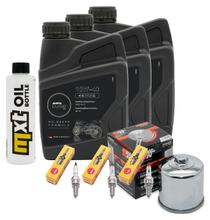 Paquete de inspección 3L 10W-40 + filtro de aceite + 3 bujías para Yamaha Tracer 9 GT 900 ccm Año 2015 - 2016