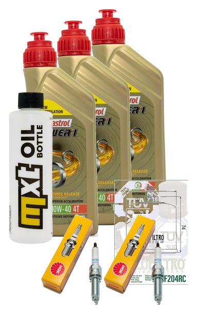 Kit d'inspection 3L 10W-40 + filtre à huile + 2 bougies pour Yamaha XSR A 700 ccm Année 2023
