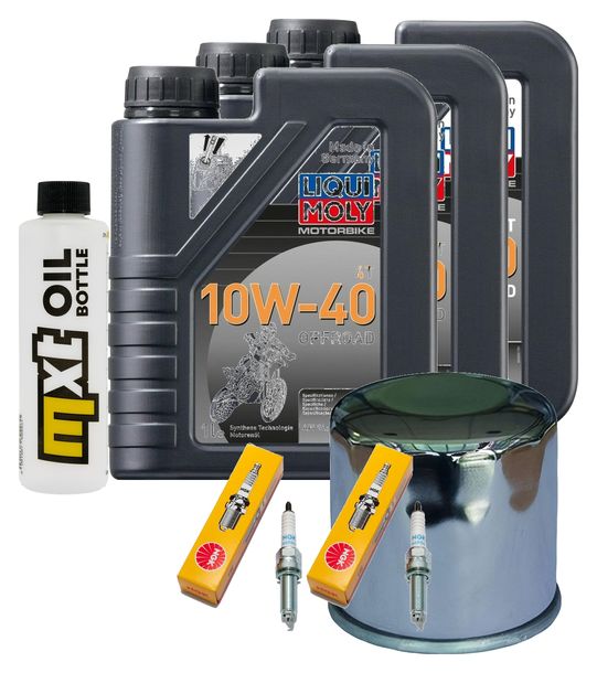 Inspektionspaket 3L 10W-40 + Ölfilter + 2x Zündkerze für Yamaha XSR A 700 ccm Bj. 2023