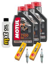 Inspektionspaket 3L 10W-50 + Ölfilter + 2x Zündkerze für Yamaha MT-07 700 ccm Bj. 2013