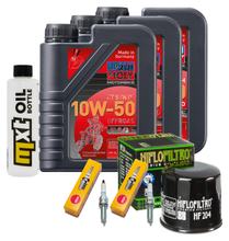 Inspektionspaket 3L 10W-50 + Ölfilter + 2x Zündkerze für Yamaha MT-07 700 ccm Bj. 2013