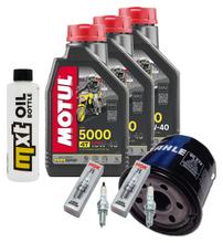 Pacchetto di ispezione 3L 10W-40 + filtro olio + 2x candela per Suzuki DL V-Strom SV S SF 650 ccm Anno 2023