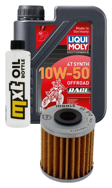 Pacchetto di ispezione 1L 10W-50+filtro olio per Kawasaki KX F 250 / 450 ccm Anno 2023