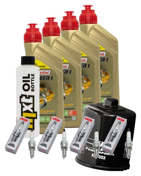 Kit d'inspection 4L 10W-40 + filtre à huile + 4x bougie pour Kawasaki Z RS 900 ccm Année 2023