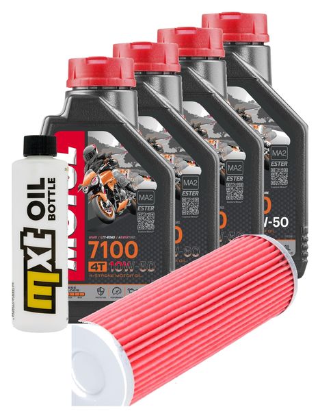 Inspektionspaket 4L 10W-50 + Ölfilter + 4x Zündkerze für KTM Super Duke R 1290 ccm Bj. 2023