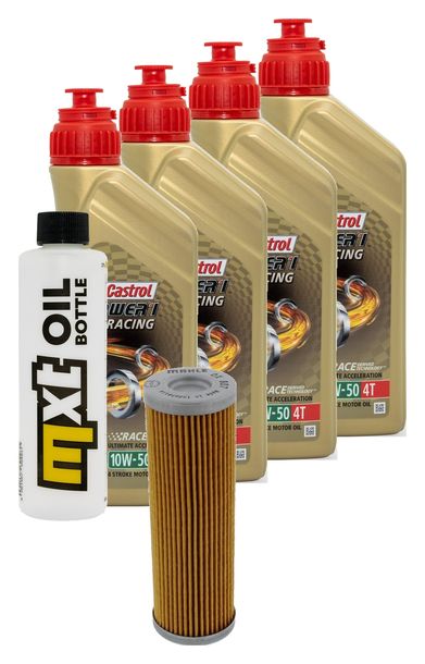 Inspektionspaket 4L 10W-50 + Ölfilter + 4x Zündkerze für KTM Super Duke R 1290 ccm Bj. 2023