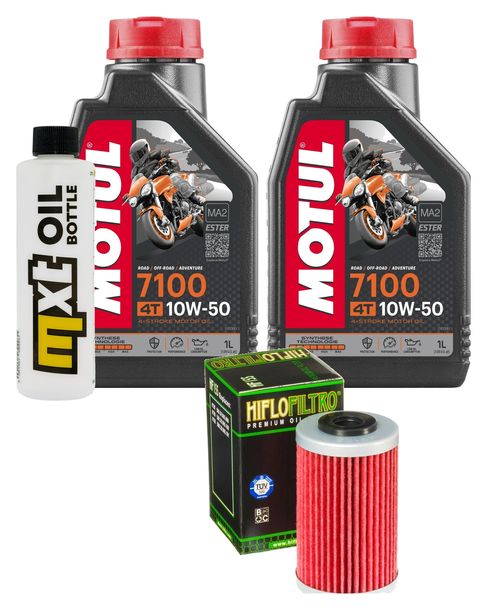 Inspektionspaket 2L 10W-50 + Ölfilter + 1x Zündkerze für KTM Duke 390 ccm Bj. 2023