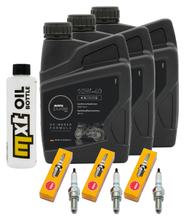 Pacchetto di ispezione 3L 10W-40 + filtro olio + 3x candela per Triumph Trident ABS 660 ccm Anno 2023