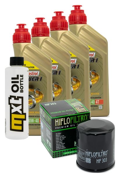 Inspektionspaket 4L 10W-40 + Ölfilter + 4x Zündkerze für Kawasaki Z RS 900 ccm Bj. 2018 - 2022