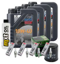 Inspektionspaket 4L 10W-40 + Ölfilter + 4x Zündkerze für Kawasaki Z RS 900 ccm Bj. 2018 - 2022