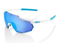 Occhiali da sole 100% Racetrap 3.0 Movistar HiPER Blue con lenti a specchio multiple