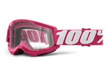 Lunettes de moto 100% MX Strata Youth gen. 2 transparentes avec revêtement antibuée