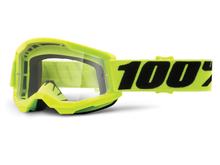 Lunettes de moto 100% MX Strata Youth gen. 2 transparentes avec revêtement antibuée