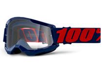 Motorradbrille 100% MX Crossbrille Strata Gen. 2 klar mit Anti-fog Beschichtung