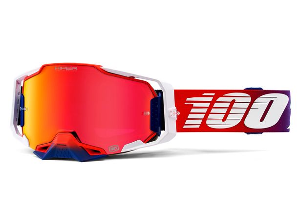 100% MX motorcycle goggles Armega HiPer mirrored with anti-fog coating