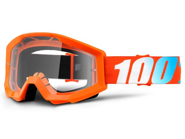 100% MX Cross Goggles Strata Youth Clear with Anti-Fog Coating