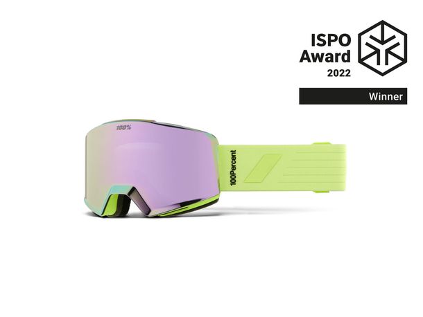 100% Norg HiPer Acid Snow Lavender ML mirrored ski goggles