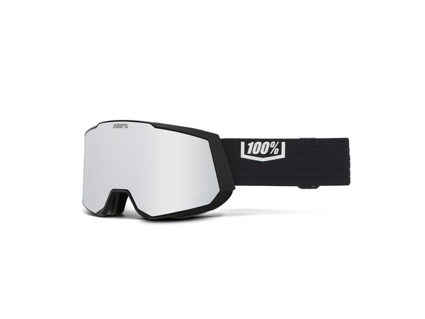 100% Snowboard Goggles Snowcraft XL HiPer Esntl Black Silver ML Mirrored