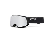 100% Snowboard Goggles Snowcraft XL HiPer Esntl Black Silver ML Mirrored