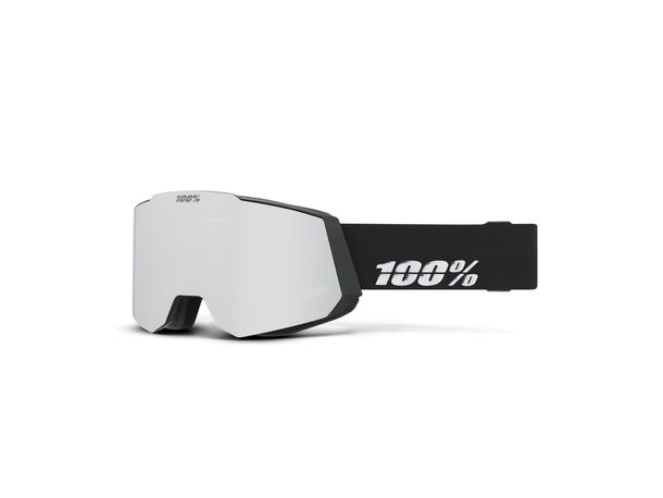 100% Snowcraft HiPer Esntl Ski Goggles Black Silver ML Mirrored