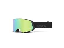 100% Snowcraft HiPer Esntl Ski Goggles Black Green ML Mirrored