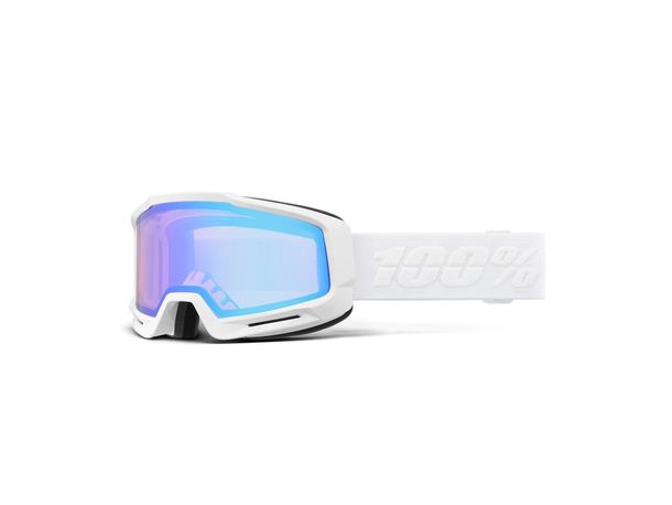 100% Okan HiPer Essential White Turquoise ML Mirrored Ski Goggles