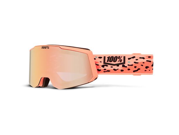 100% Snowcraft S HiPer Safari Peach mirrored Ski Goggles